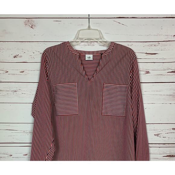 Cabi Women's XL Extra Large Franklin Red White Blue Striped Top Blouse #5335 - Picture 2 of 12
